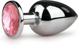Metalen buttplug Zilver/Roze - L — thumbnail 1