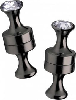 Black Line - Magnetische Power Pins Tepelklemmen met Siersteentje - Zwart — thumbnail 2