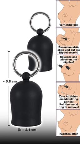 Black Velvets – Siliconen Tepel Zuigers met O-ringen voor Sensuele Borsten – Zwart — thumbnail 2