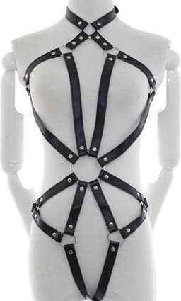 Banoch | Bondage riemen body Harness black/3 - zwart pu leer harnas vrouw - bdsm — thumbnail 1