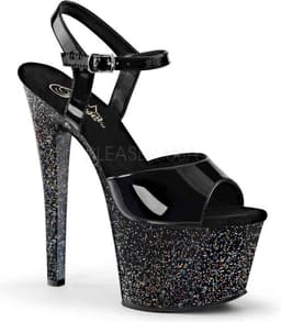 Pleaser - SKY-309MG Sandaal met enkelband, Paaldans schoenen - Paaldans schoenen - 41 Shoes - Zwart — thumbnail 1