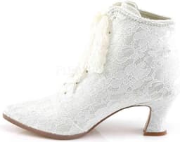 EU 39 = US 9 | VICTORIAN-30 | 2 3/4 Flaired Heel Lace Up Ankle Bootie w/Lace Overlay — thumbnail 3