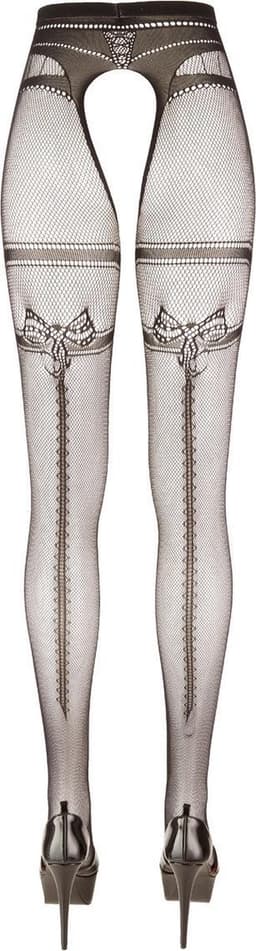 Cottelli Collection – Hold Up Kousen met Open Kruis voor Gemakkelijk Toegang -Maat L/XL - Zwart — thumbnail 3