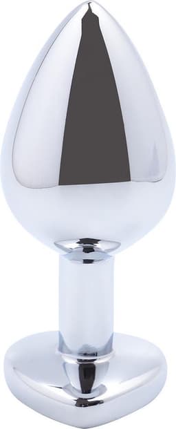 Banoch - Buttplug Coeur Transparent Large -Metaal - Hart - Diamant Steen — thumbnail 3