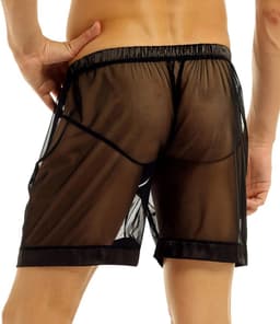 Zwarte transparante heren short - Boxershort - Erotisch broekje - Outfit - Club — thumbnail 2