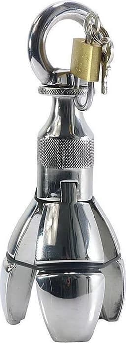 Anaal Speculum - 3 Lepels - Anaal spreider - met slot - chroom - Prolink Novelties — thumbnail 1