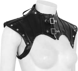 Bondage kraag van leer - Lederen BDSM Harnas - Bovenstuk - Halve tank top - Met gespsluitingen - Erotisch kostuum - Rollenspel — thumbnail 4
