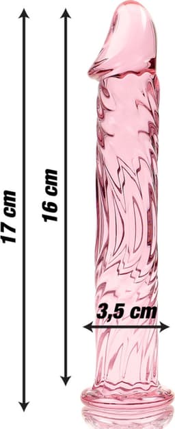 NEBULA SERIES BY IBIZA - MODEL 12 DILDO BOROSILICATE GLASS 17 X 3.5 CM PINK | BEST GLASS DILDO | SEX TOY FOR WOMAN | SEX TOY FOR MAN | PREMIUM GLASS DILDO — thumbnail 3