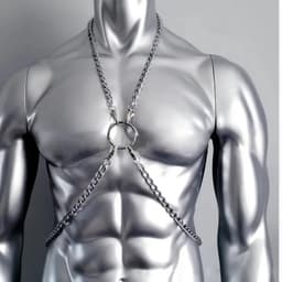 Ketting harnas borst heren - Bondage harnas ketting - Clubwear - BDSM - Nachtclub - RVS - — thumbnail 2