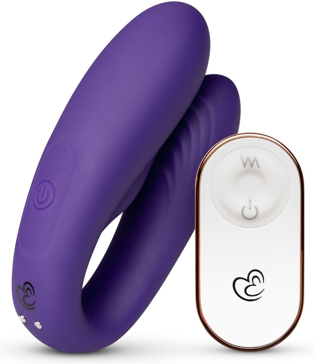 EasyToys - Koppel Vibrator met Afstandsbediening - Vibrator - Sex Toys voor Mannen en Vrouwen - Vibrators - Dildo - Vibrators voor Vrouwen en Mannen - G-Spot Vibrator - Clitoris Stimulator - Paars — afbeelding 1
