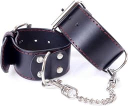 Bossoftoys - Handcuffs - Handboeien  - met Studs - Wristcuffs - 4 Cm - Red Line - 33-00115 — thumbnail 5