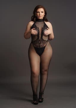 Visnet en Kanten Bodystocking - Plus Size — thumbnail 8
