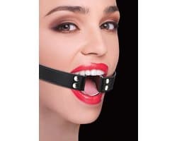 Ouch! – Ring Gag Mond Knevel met Open Ring voor Speeltjes of Vlees – Zwart