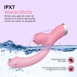 Desiredrops® - satisfaction - Dubbele Penetratie Vibrator - Luchtdruk Vibrator - Clitoris & G Spot stimulator - Krachtig - Vibrators - Vibrators voor vrouwen - Sex toys voor koppels - Vibrator-Discreet Bezorgde -Licking Sucking - sex speeltjes — thumbnail 3