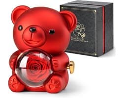 Romantische teddybeer met rozenbloem - Perfect cadeau voor Valentijnsdag, Moederdag, bruiloften en jubilea