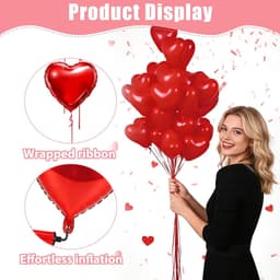 Decoratie Set - Romantische Ballonnen - Huwelijksaanzoek Vieren - Compleet Romantisch Pakket - 1000 Rozenblaadjes - Goud Rood — thumbnail 5