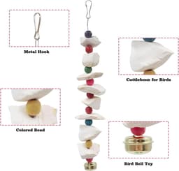 Dnoifne 2pcs Bird Toys with Cut Bone - Parakeet Cage Accessories with Beak Grinding Stone - ShopVlot — thumbnail 4
