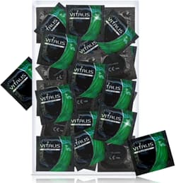 VITALIS 100 premium condooms 64mm XXXL | Nominale breedte 64 mm | Gevoelsechte transparante condooms extra groot | met glijmiddel op siliconenbasis — thumbnail 1