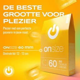 ON) ONsize condooms | 60 mm breedte | 50 stuks | dunne 0,07 mm wanddikte | flinterdun — thumbnail 2