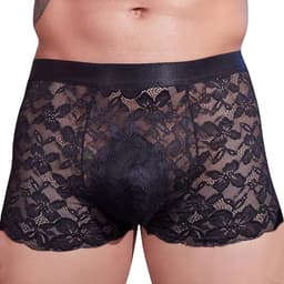 Klassiek Lace Boxershort Heren - Zwart - Nieuwe stijl - Lingerie voor Mannen - Onderbroek - Ondergoed - Zeer elastisch - Erotisch en sexy - Slip - Sexy - Boxershort - Zacht en comfortabel — thumbnail 1