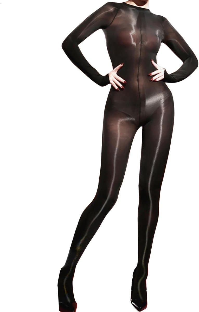 Dailygoods- Bodystocking met open kruis - Damespanty - Lange mouwen - Zijdezacht materiaal - Luxueus draagcomfort - Comfortabel gebruik — afbeelding 1