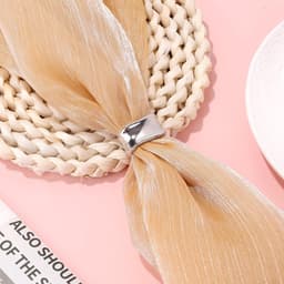 Afgeplatte Zijden Sjaalring Broche, Zilveren Onregelmatige Eenvoudige Sjaalgesp Geometrische Sjaal Sjaals Gesp Mode Kleding Accessoires Sieraden voor Vrouwen — thumbnail 4