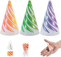 3D Geprinte Spiraal Kegel Fidget Speelgoed - 3 Stuks Onmogelijk Piramide Doorvoer Sculptuur Mini Infinity Spiraal Kegel Stressverlichting Desk Toys voor Kinderen en Volwassenen — thumbnail 1