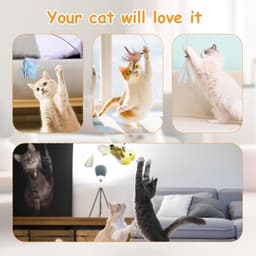 7 stuks kattenspeelgoed, interactief kattenspeelgoed met veren, kattenspeelgoed met 2 intrekbare kattenhengelvervangingen en 5 veren speelgoed met belletjes, voor kleine huiskatten — thumbnail 3