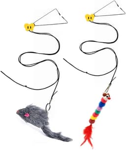 Kattenspeelgoed, interactief kattenspeelgoed, veerdeur, hangend kattenspeelgoed, muisspeelgoed, zelfspelend, intrekbare kattenplagerspeelgoed voor binnen, katten, kittens en verveelde katten — thumbnail 1
