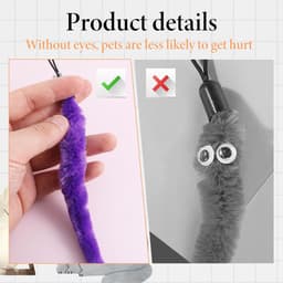 10 stuks kattenspeelgoed, vervanging kattenspeelgoed, wormen, vervangingen, navulling, interactief kattenspeelgoed, kittenstok, navulopzetstuk voor katten, kittens — thumbnail 3