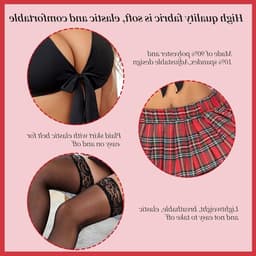 Verleidelijke Lingerie Set voor Schoolmeisje Cosplay met Kanten Bobydoll en Rollenspel Kostuum voor Dames in Zwart — thumbnail 5