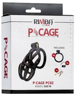 Rimba Toys - P-Cage PC02 - Kunststof Kuisheidskooi - Peniskooi - Chastity - Zwart — thumbnail 8