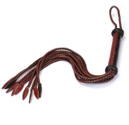 Liebe Seele - Wine Red - Luxe Gevlochten Flogger - Cat-o-Nine Tails — thumbnail 7