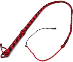 Kiotos - Nylon Bullwhip - Zwart/Rood - 120 cm — thumbnail 4