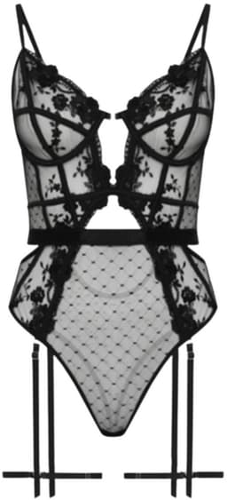 Erotische Body – Sexy Lingerieset – Lingerie Erotisch – Classy luxe kanten lingerieset – Erotische Bustier – Verleidelijk Elegant Zwart – BH en jarretelset – Dames lingerie – Sexy lingerie – Spannende lingerie – Dare to Undress – Maat XS/S, M, L, XL — thumbnail 14