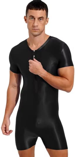 Elastische strakke heren jumpsuit - Erotische bodysuit - Licht doorschijnend — thumbnail 1
