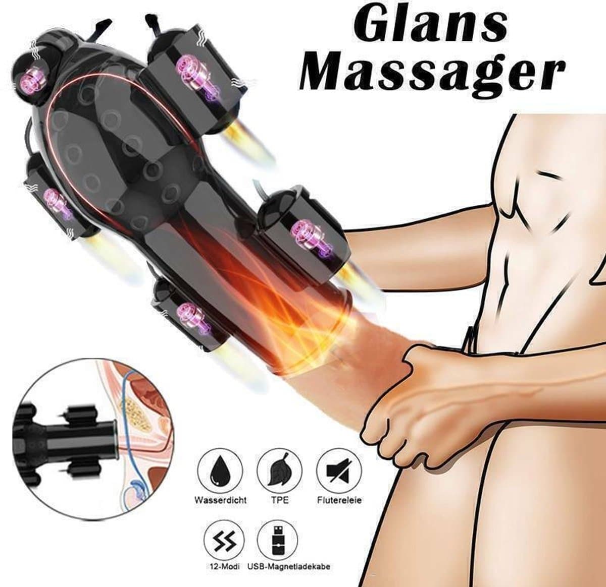 Vibrerende penis-hoofd-vibrator-massager-mannelijke-eikel-stimulerende-seks-liefde-2020-speelgoed — afbeelding 1