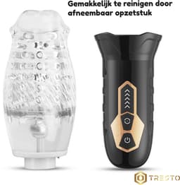 TRESTO - 360° Masturbator - voor mannen Thursting Rotation - Pocket Pussy – Seks Toys voor mannen - sex speeltje - sex toys voor koppels - deepthroat plezier en orgasme Automatische - sex toys - 5 rotation en 10 vibration 3 in 1 — thumbnail 2