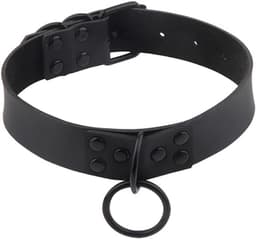 Choker met Riem - Gothic Sieraden - PU Leer - BDSM Halsband - Punk Sieraad - Zwart — thumbnail 4