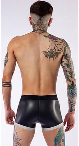 Mister B Neoprene Pouch Shorts Black White - XS — thumbnail 2