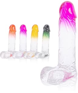 Deep Desire - Kleine Dildo - Kunstrubber - 11,5 cm - Transparant/Blauw — thumbnail 2