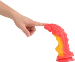 Banoch | Fantasy Dragon Dildo | Rood/Oranje | Siliconen Dildo met Zuignap | 20,5 cm | Ø 7 cm | Gedetailleerde Textuur | Monster creature — thumbnail 2