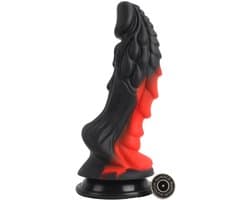 Banoch | Fantasy Dragon Dildo | Rood/Zwart – Siliconen Dildo met Zuignap | Gedetailleerde Textuur | Flexibel & Stevig | Monster creature