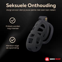 Quick Relief Elite Lock™ Medium - Chastity cage - Kuisheidskooi met 4 ringmaten - Kuisheidskooi voor Mannen - Sissy - Cock Cage - Zwart — thumbnail 9