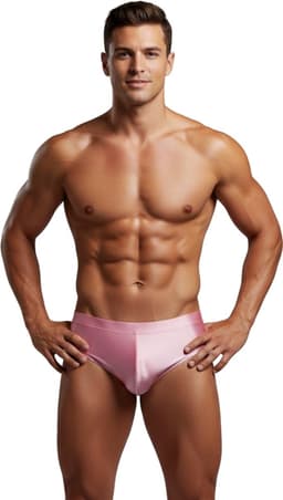 Satijnen Dames Slip voor Mannen – Glanzend – Hoge Taille – Roze — thumbnail 1