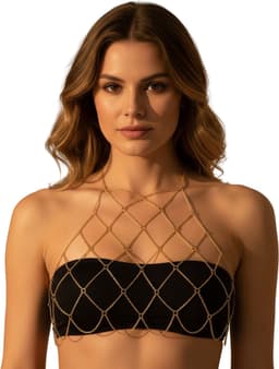 Festival bodychain ketting - Borst - Transparant - Sexy ketting topje - Erotische accessoires - Feest - Rave — thumbnail 1