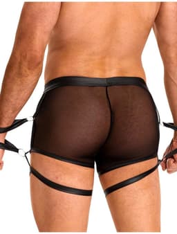 Leren boxershort met boeien - fetisj - sexy - kinky - Maat XL — thumbnail 4