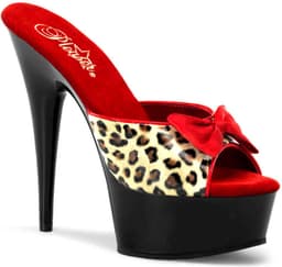 Pleaser - DELIGHT6016 Muiltjes - Paaldans schoenen - 42 Shoes - Rood/Bruin — thumbnail 1