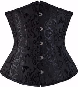 WiseGoods Luxe Dames Korset Gothic Design - Corset - Waist Shaper - Kleding - Tailleriem - Kledij Vrouwen - Sexy Bustier - Zwart — thumbnail 1