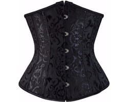 WiseGoods Luxe Dames Korset Gothic Design - Corset - Waist Shaper - Kleding - Tailleriem - Kledij Vrouwen - Sexy Bustier - Zwart